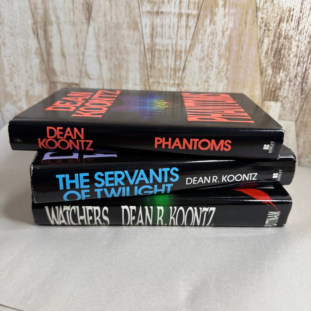 Dean Koontz Hardcover Book Bundle Phantoms Watchers The Servants of Twilight 3pc